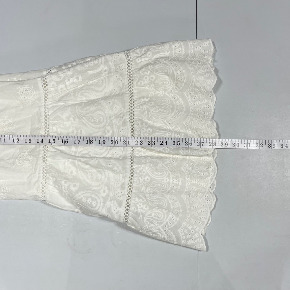 Diva Cottagecore Renfair Eyelet Tiered Midi Skirt Dainty Womens Medium Boho Chic - Picture 6 of 9
